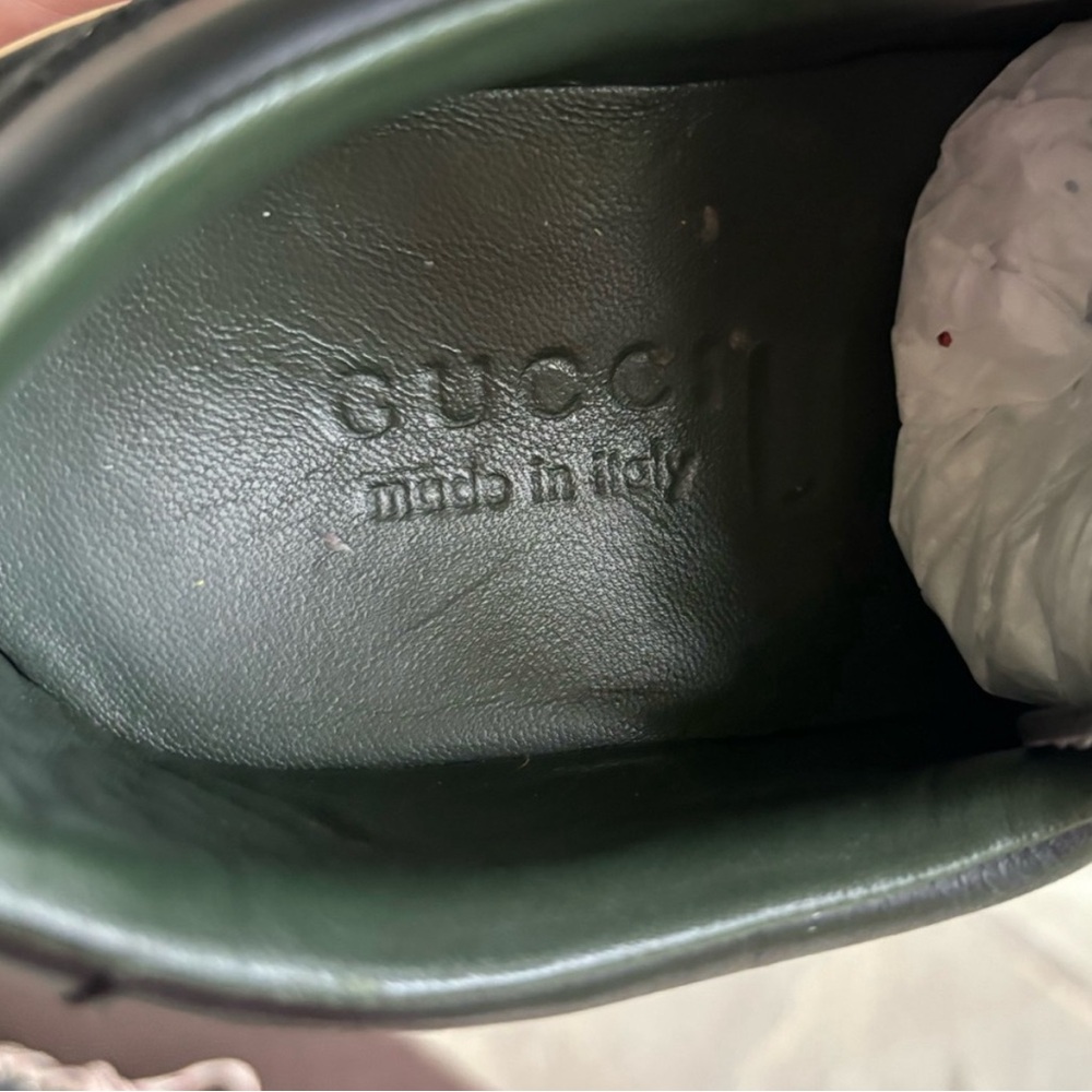 Gucci Leather Web Lace Up Low ‘Black’ Casual Sneakers - Picture 5 of 7